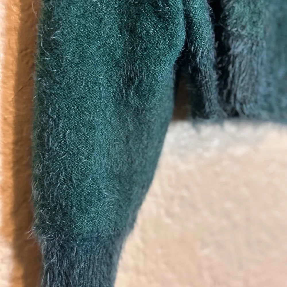 Willow &‎ Root Green eyelash knit cardigan sweater size small